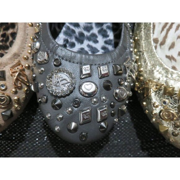 Kathy Van Zeeland Ray Me Ballerina Flats Charm Detail studded ballet flats 7.5 - Picture 5 of 5